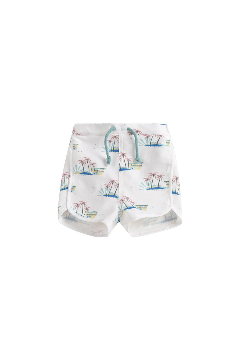 Short de bain Aderi Off-White Hawaï
